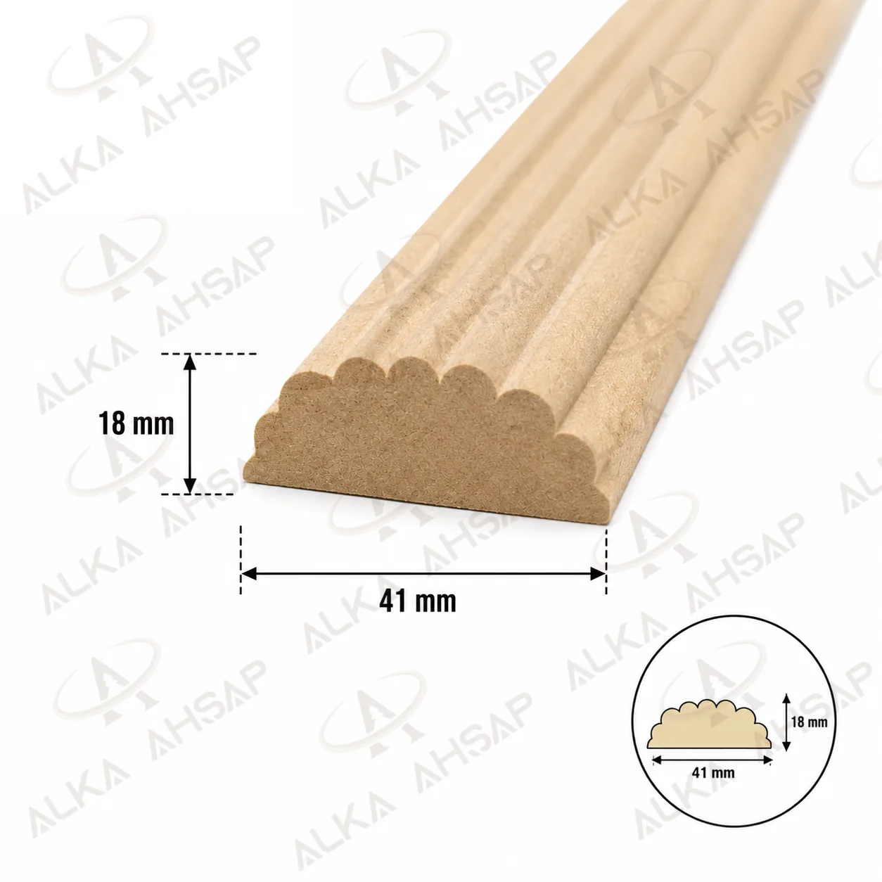 Muz Dilimi Mdf Çıta 41mm | Mdf Profil Çıta
