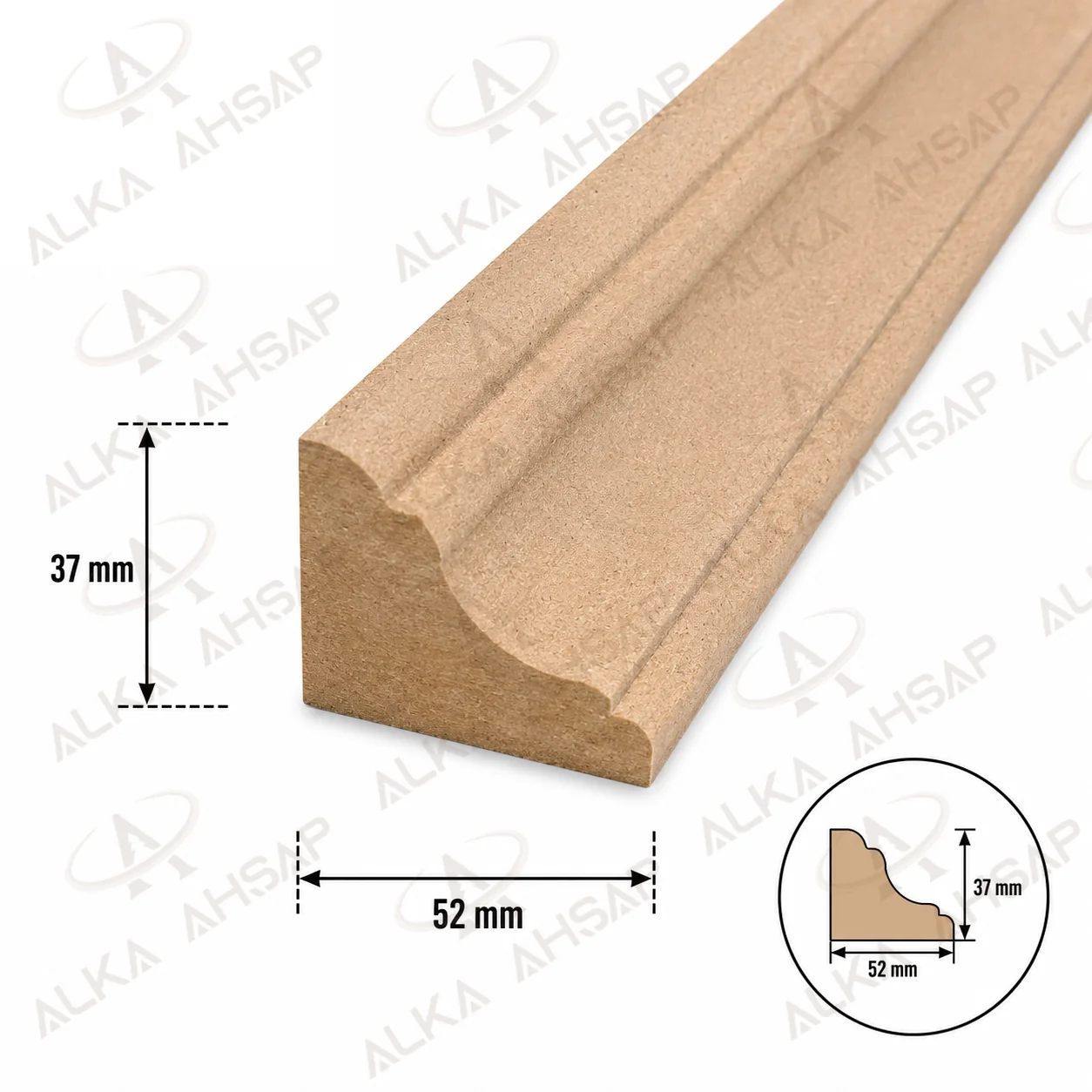 Işık Bandı Taç Mdf 52mm | Mdf Profil Çıta