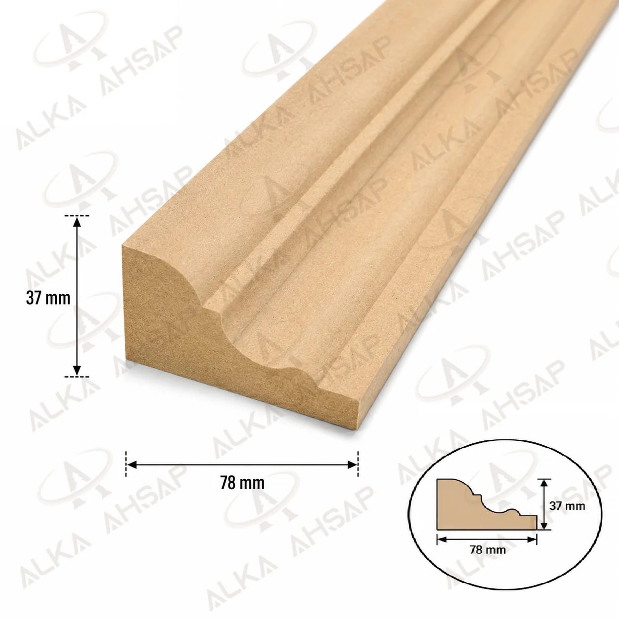 Ham Mdf Taç 78mm | Mdf Profil Çıta