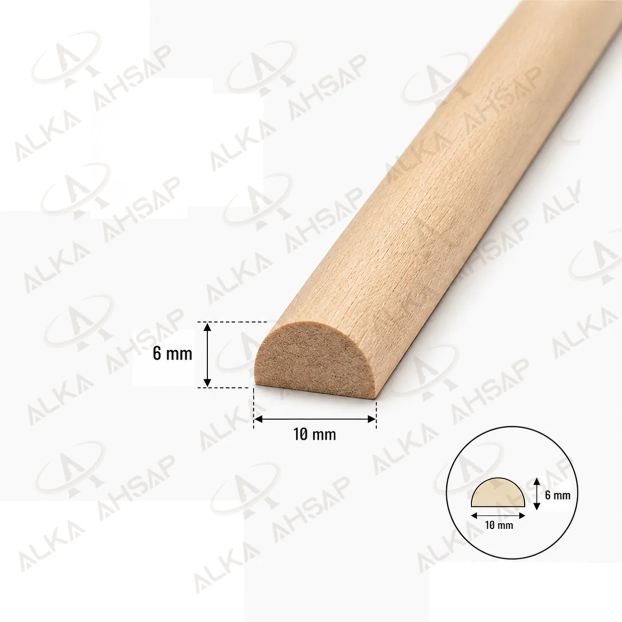 Ahşap Çıta 10 mm | Balıksırtı Ahşap Çıta - 1503
