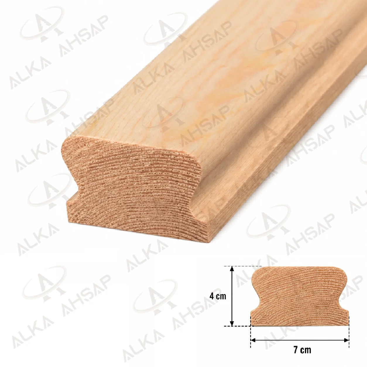 Ahşap Küpeşte 7x4 cm | Merdiven ve Korkuluk Küpeştesi